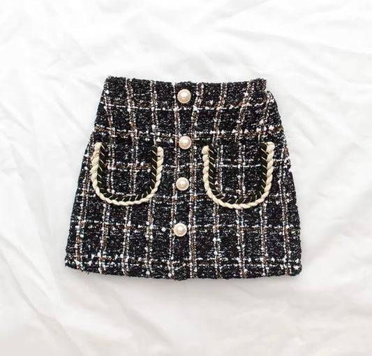 Paris Tweed Skirt Black